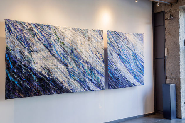 en Résonance avec la Biennale de Lyon 2017art textile, sabine cibert, art contemporain, Showroom Galerie 7 toiles grands formats, exposition émergences