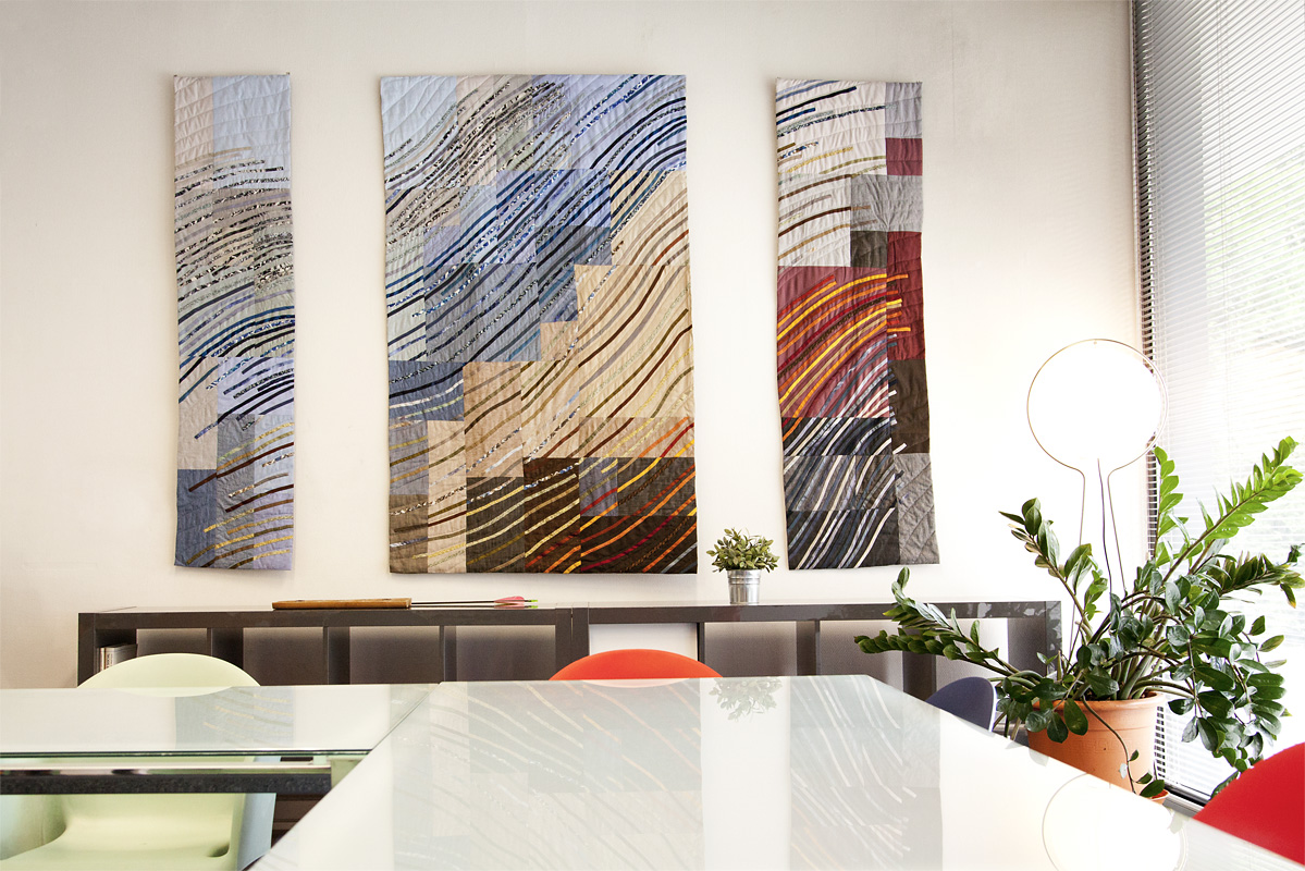 sabine cibert, art contemporain, art textile grands formats, Showroom Galerie 7 partitions textiles, itinéraire grand format,